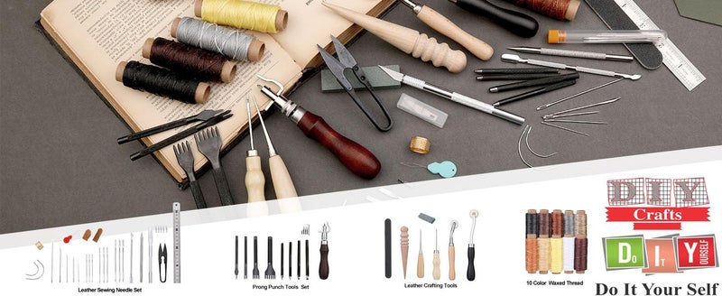 DIY Crafts DIY Crafts Adjustable Stitching Groover Kit Leather Edge Creaser Leather Craft Skiving Edger Leather Working Tools Carving Cutting Edge Tools Pack Of 2 Sets  - Image 5