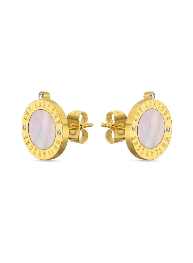 Guy Laroche  Olivia Gold Plated Mother of Pearl Earring for Women for Women | Best Price UAE