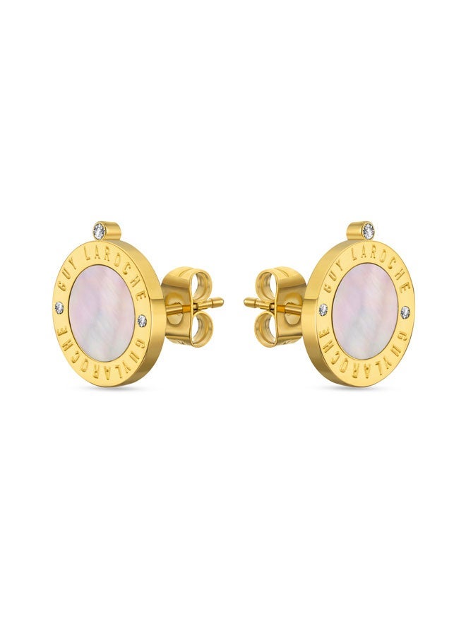 Guy Laroche Olivia Gold Plated Mother of Pearl Earring for Women - Image 3