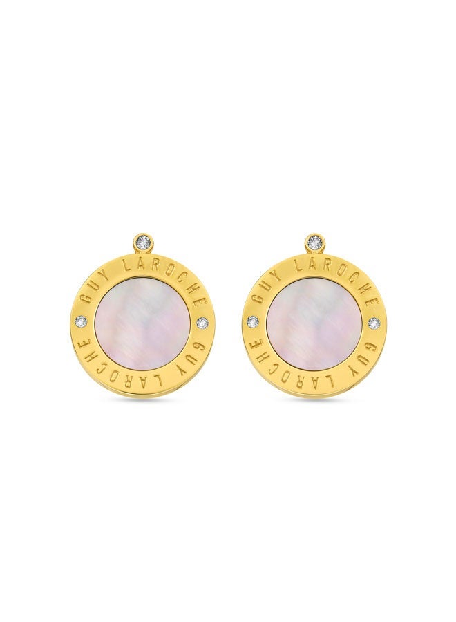 Guy Laroche Olivia Gold Plated Mother of Pearl Earring for Women - Image 1