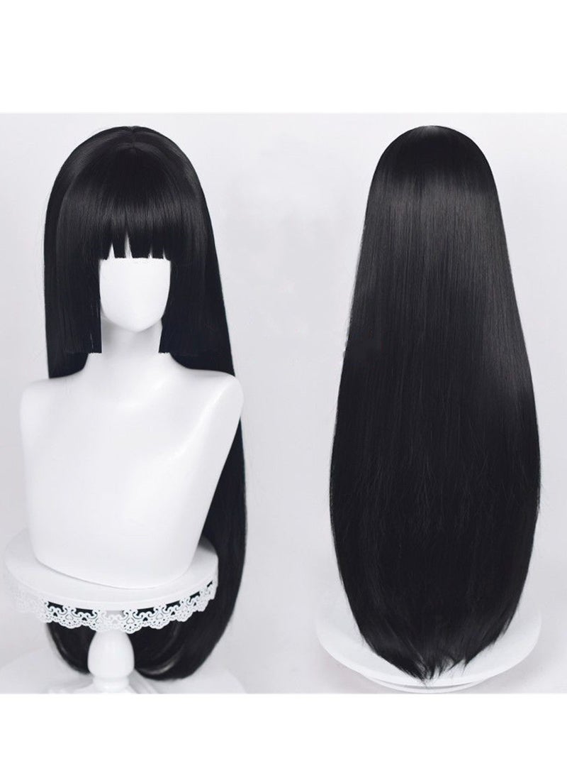 Generic - Snake Ghoul Yumeko Hime style black long straight hair cosplay wig costumes dress up wig - Image 1