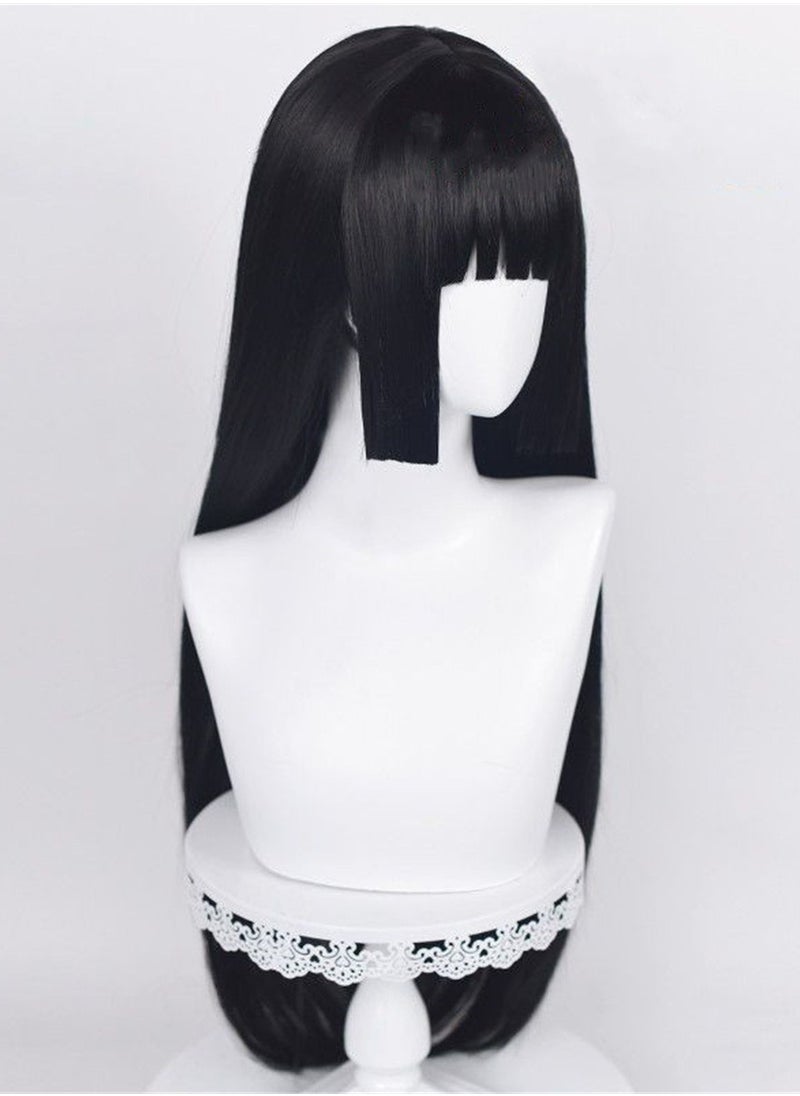 Generic - Snake Ghoul Yumeko Hime style black long straight hair cosplay wig costumes dress up wig - Image 1