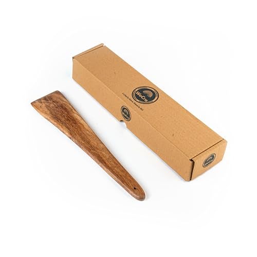 WoCra® Wooden Spoon Regular Flip-Spatula-Ladle Cooking-Serving Dosa-Roti-Chapati | Premium Compact Wooden Kitchen Tools | Natural Handmade Neem Wood Spoons for Nonstick Cookware | I Piece - Image 2