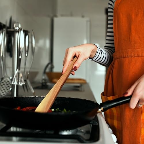 WoCra® Wooden Spoon Regular Flip-Spatula-Ladle Cooking-Serving Dosa-Roti-Chapati | Premium Compact Wooden Kitchen Tools | Natural Handmade Neem Wood Spoons for Nonstick Cookware | I Piece - Image 4