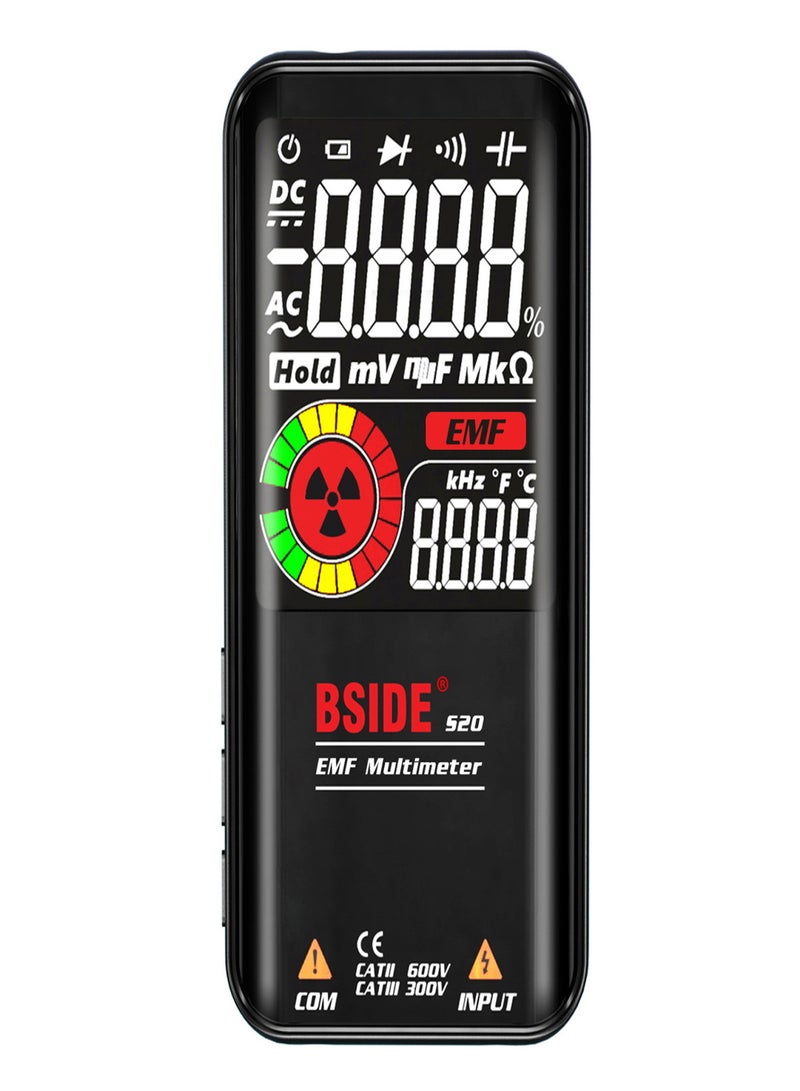 BSIDE S20 Intelligent EMF Multimeter Electromagnetic Radiation Detector 3.5-inch Colored Display 9999 Counts Auto Range Rechargeable Universal Meter Radiation Monitor AC/DC Voltmeter Ohmmeter Test Resistance Capacitance Frequency Diode Continuity Fir - Image 1