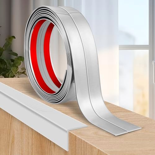 LSGCQ Flexible Wall Corner Protector Moulding Trim Peel and Stick Wall Corner Guards Edge Protector Self Adhesive Molding Trim Strip for Edge Ceiling Silver 08 in x 20 Ft - Image 1