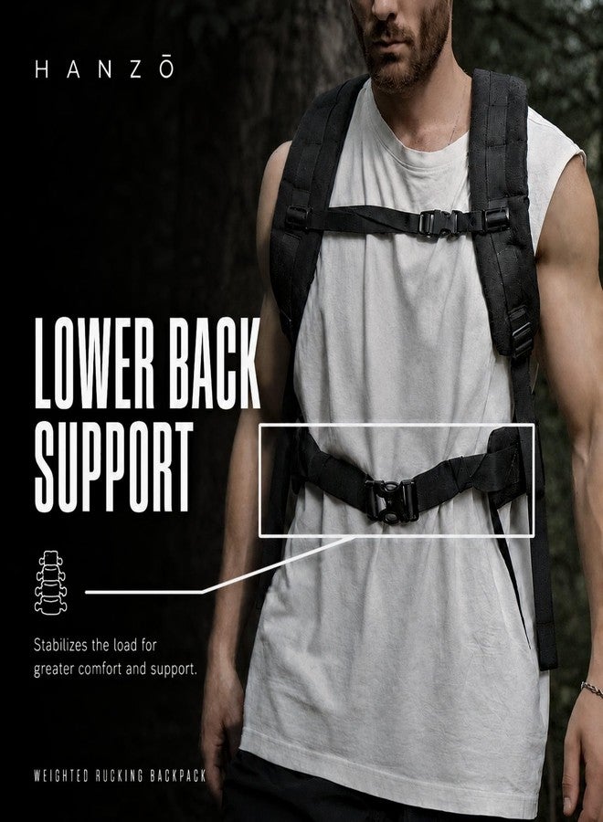 Hanzo Rucking Backpack Slim Profile Weighted Rucksack w/Lower Back Support - Image 4