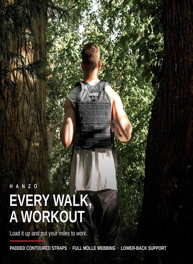 Hanzo Rucking Backpack Slim Profile Weighted Rucksack w/Lower Back Support - Image 2