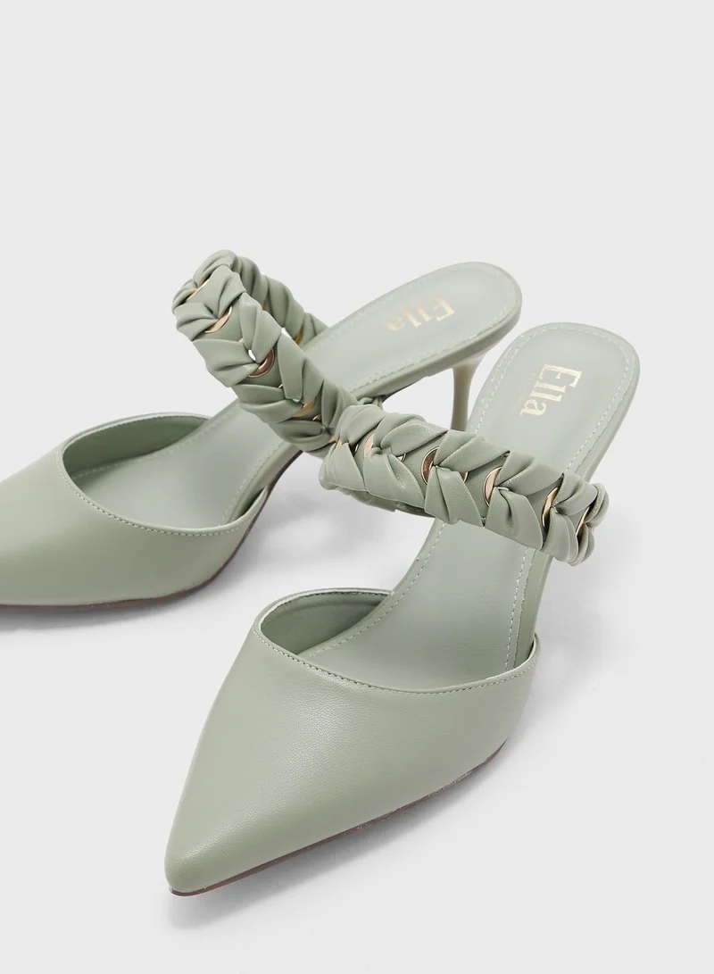 ايلا Ruched Strap Slip On Pump