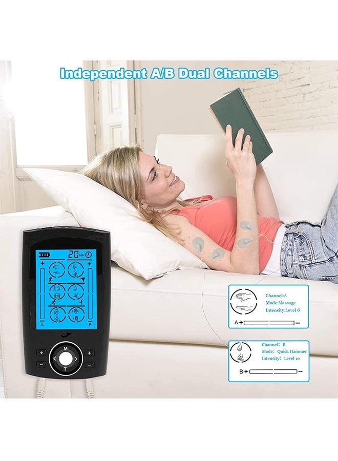 Beauenty Dual Channel TENS EMS Unit 16 Modes Mini Rechargeable Physiotherapy Instrument for Pain Relief Therapy,Deep Tissue Shoulder Pain Relief,Electronic Pulse Massager Muscle Massager - Image 3