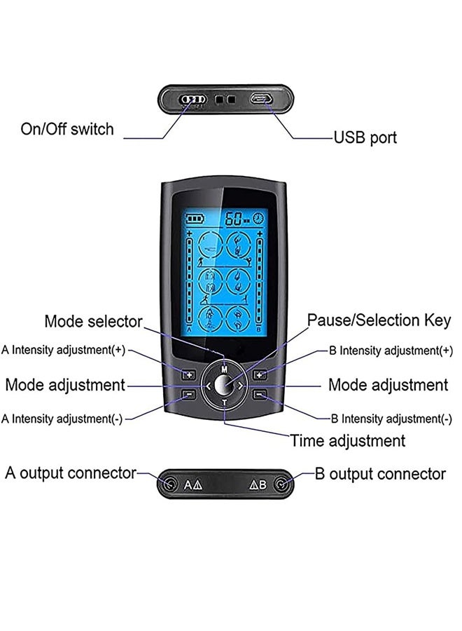 Beauenty Dual Channel TENS EMS Unit 16 Modes Mini Rechargeable Physiotherapy Instrument for Pain Relief Therapy,Deep Tissue Shoulder Pain Relief,Electronic Pulse Massager Muscle Massager - Image 2