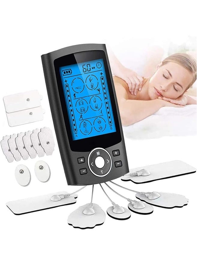 Beauenty Dual Channel TENS EMS Unit 16 Modes Mini Rechargeable Physiotherapy Instrument for Pain Relief Therapy,Deep Tissue Shoulder Pain Relief,Electronic Pulse Massager Muscle Massager - Image 1