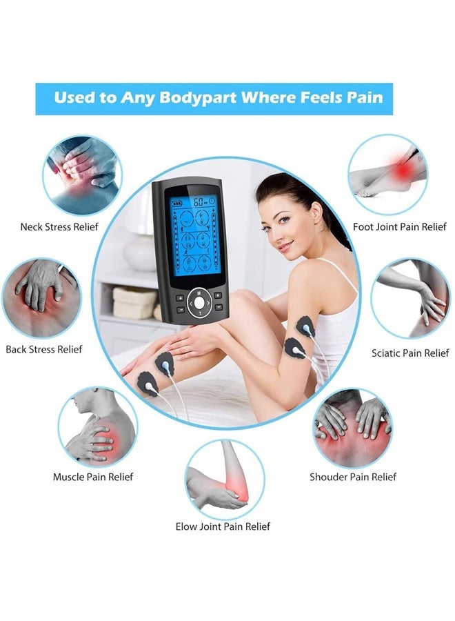 Beauenty Dual Channel TENS EMS Unit 16 Modes Mini Rechargeable Physiotherapy Instrument for Pain Relief Therapy,Deep Tissue Shoulder Pain Relief,Electronic Pulse Massager Muscle Massager - Image 4