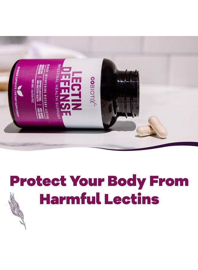 GOBIOTIX Lectin Defense - Lectin Blocker Supplement with MSM and Digestive Enzymes - Aids in Intestinal Health for Women and Men - Non-GMO + Gluten Free - 60 Capsules (1) - Image 1