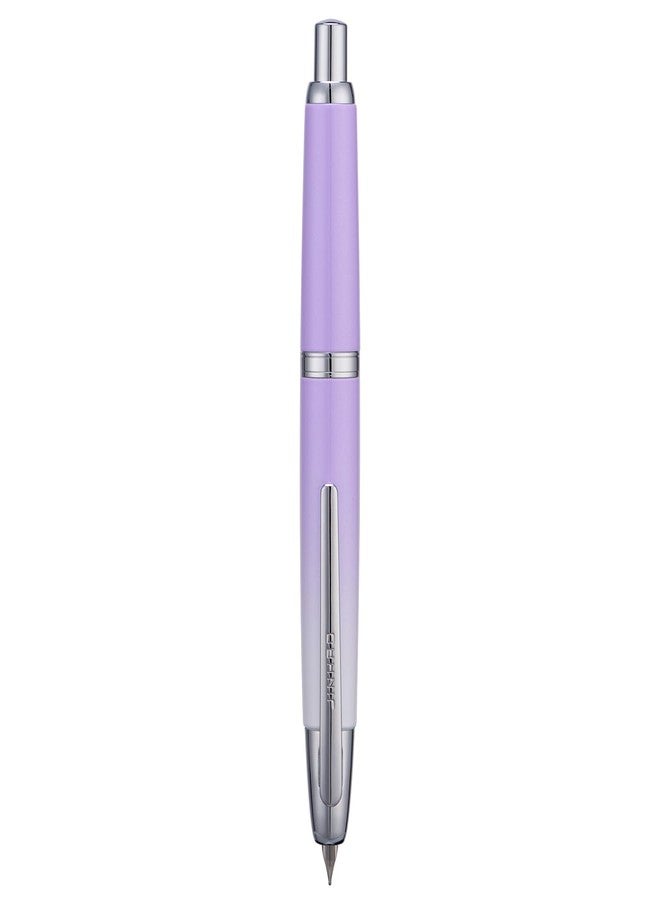 Wikult Jinhao 10 Press Fountain Pen with Box, Gradient Light Purple Retractable Extra Fine Nib with Ink Converter Set (Silver Clip) - Image 1