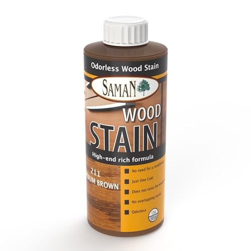 SamaN Interior Water Based Wood Stain - Natural Stain for Furniture, Moldings, Wood Paneling, Cabinets (Medium Brown TEW-211-12, 12 oz) - Image 5
