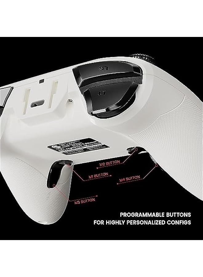 T4 Pro Wireless Gaming Controller for Switch/Windows PC/Android/iPhone,Switch Controller with 4 Programmable Butoons,Dual-Vibration and Turbo Gamepad Joystick with LED Backlight(T4 pro White)  - Image 5