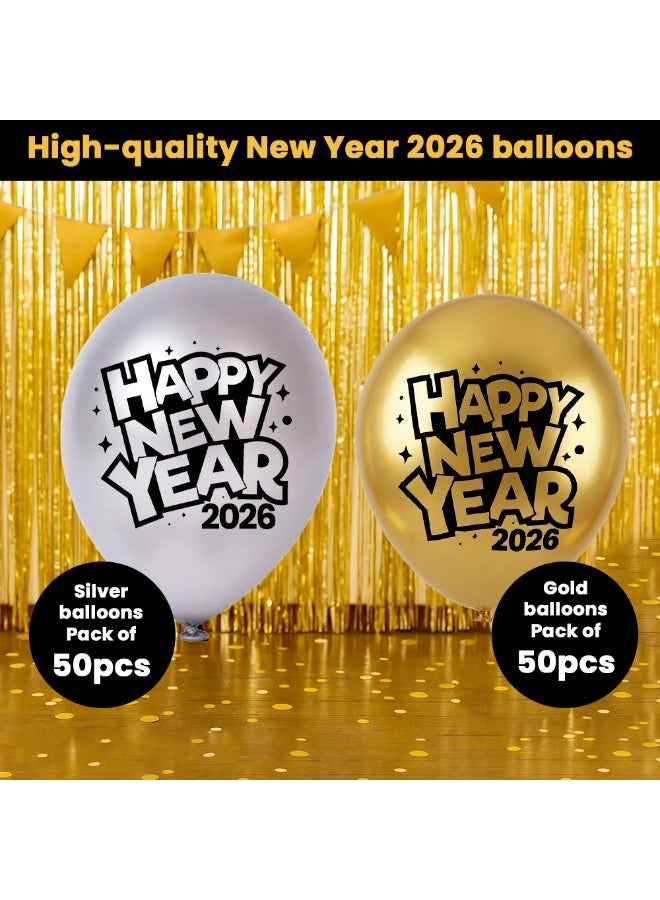 PRINTSHOP4ME New Year Balloons Set For Party Decorations | Balloon Pack For Indoor And Outdoor Events | Ideal For Home,Office,Countdown And Celebration Decor - Image 2