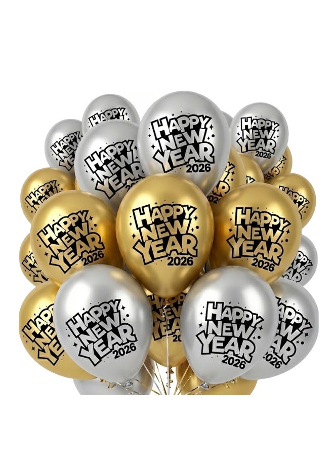 PRINTSHOP4ME New Year Balloons Set For Party Decorations | Balloon Pack For Indoor And Outdoor Events | Ideal For Home,Office,Countdown And Celebration Decor - Image 1