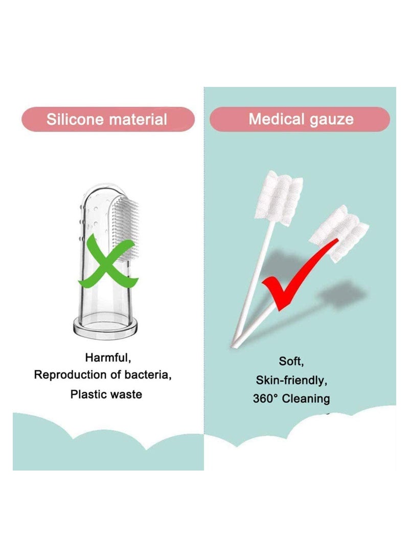 KASTWAVE 30Pcs Infant Toothbrush Baby Toothbrush Infant Tongue Cleaner Baby Tongue Cleaner Newborn Gauze Oral Cleaners - Image 3