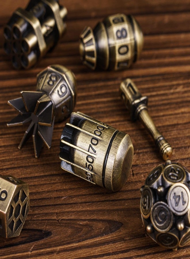 UDIXI Metal Dice Set D&D RPG Polyhedral Metal DND Dice Set Ancient Bronze - Image 4