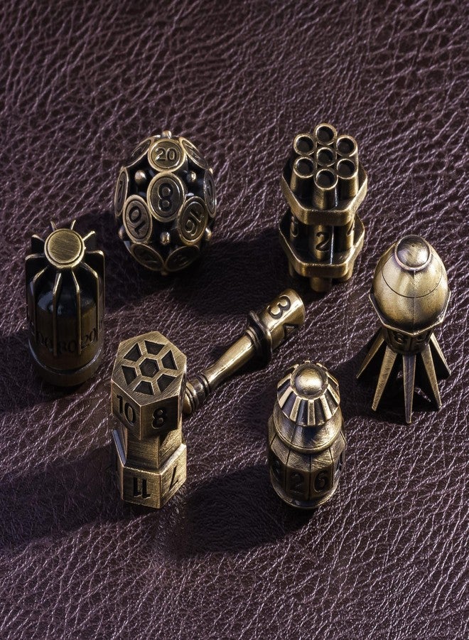 UDIXI Metal Dice Set D&D RPG Polyhedral Metal DND Dice Set Ancient Bronze - Image 2