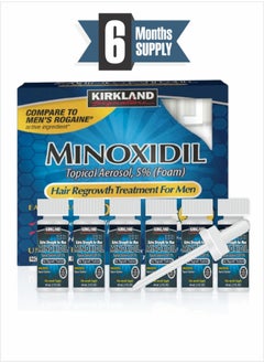 Minoxidil Hair Growth Solution USP 5%: Proven Solution for Men Pack of 6