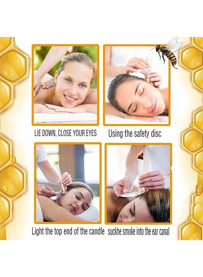 Generic 8 Piece Aromatherapy Pure Beeswax Ear Wax Candles With 4 Ear Protective Disks Kit  - Image 3