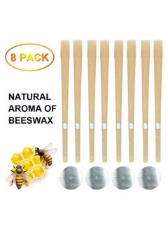 Generic 8 Piece Aromatherapy Pure Beeswax Ear Wax Candles With 4 Ear Protective Disks Kit  - Image 1