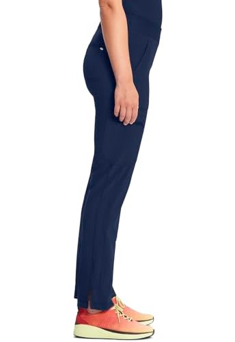 Cherokee Infinity Women's Scrub Pant Mid Rise Tapered Leg Pull-on Bottom with Moisture Wicking & 360° Stretch Fabric CK065A, M, Navy - Image 5