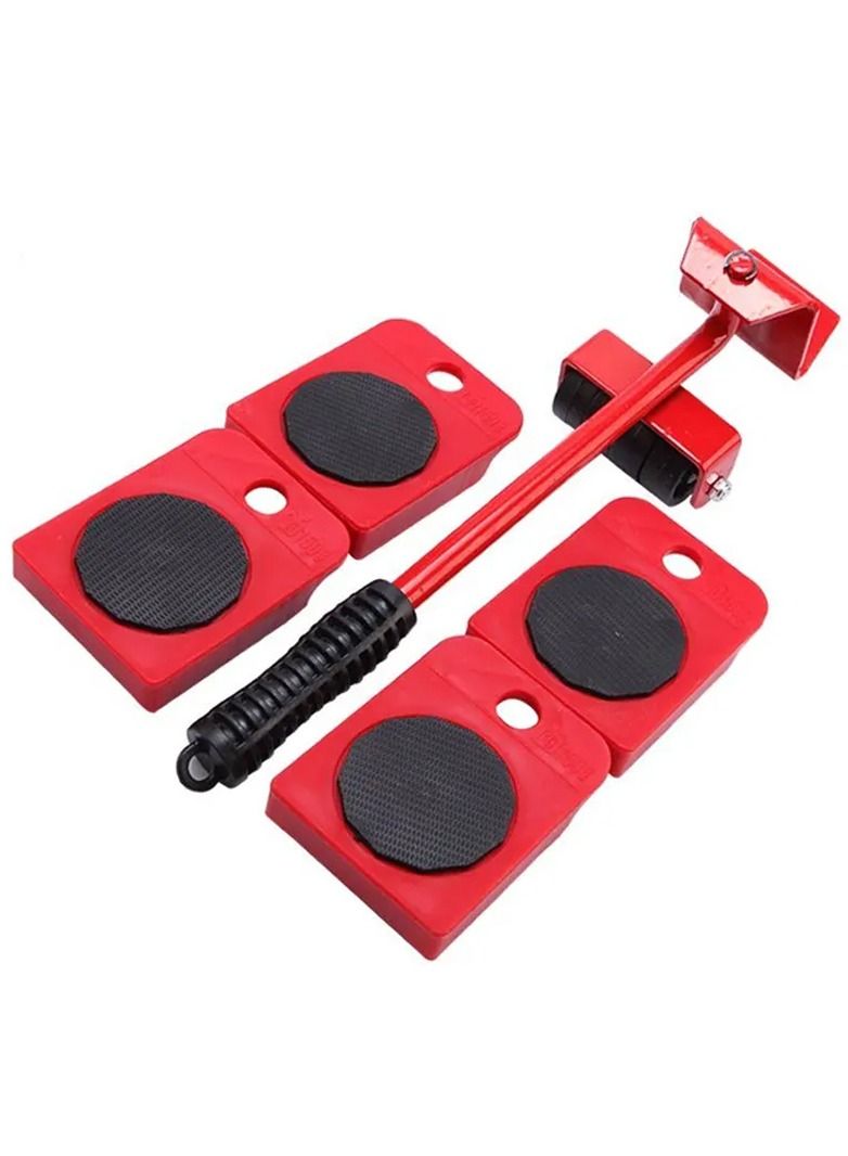 DubaiGallery Pack Of 5 Of Easy Lift Furniture Moving Slider Set Red/Black