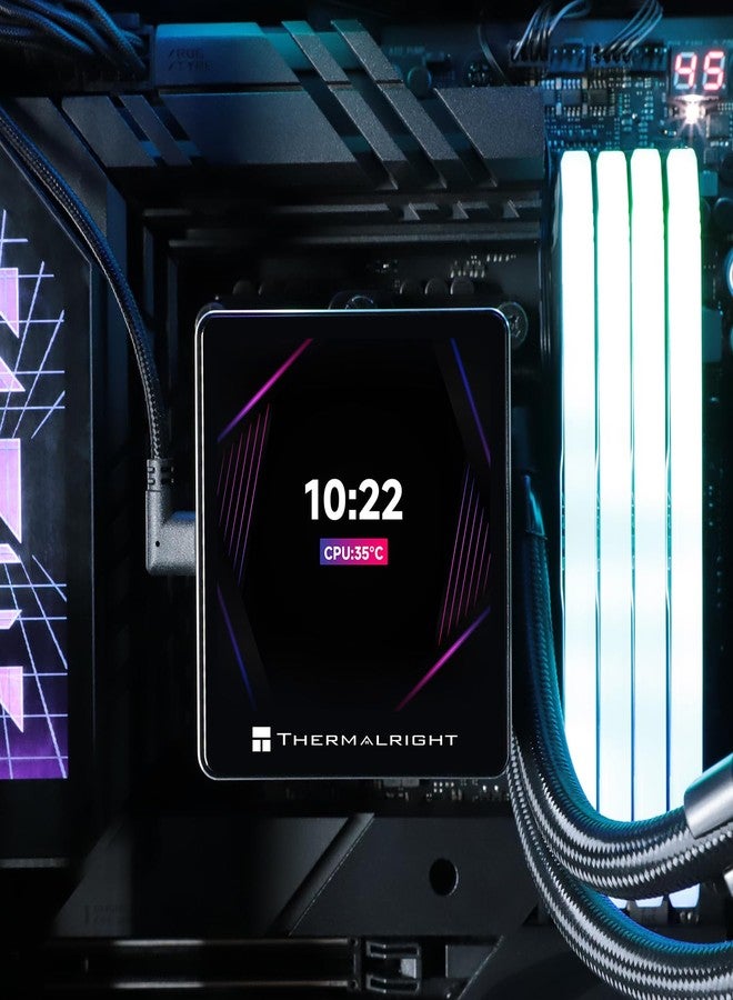 ثيرمالرايت مبرد المعالج Thermalright Grand Vision 240 ARGB أسود، نظام تبريد مائي بمواصفات PC 240، شاشة IPS LCD بدقة 480x480، متوافق مع AM4/AM5 وLGA1700/1851، مضخة عالية الأداء - Image 2