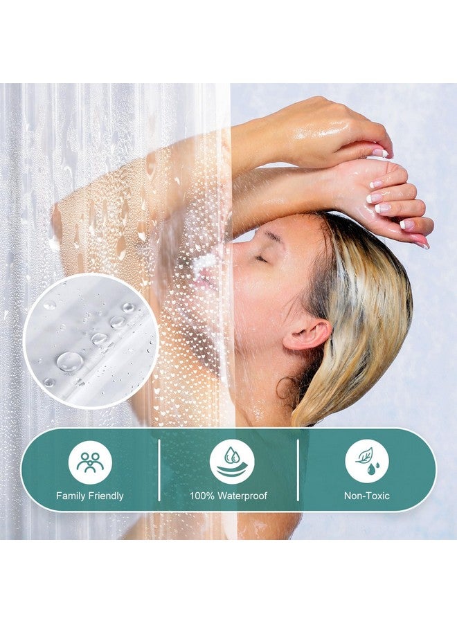 AmazerBath Heavy Duty Shower Curtain Liner, 72 x 78 Inches Clear with 3 Stones and 12 Grommet Holes, Weighted Plastic - Image 4