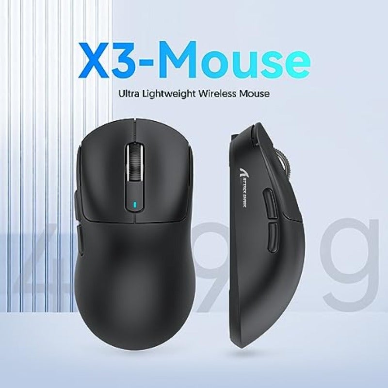 ATTACK SHARK X3 49g Ultralight Mouse PixArt PAW3395 Gaming Sensor BT 2.4G Wireless Wired Gaming Mouse 26000 DPI 200 Hours Battery Office Mice for Win11 Xbox PS Mac Black - Image 2