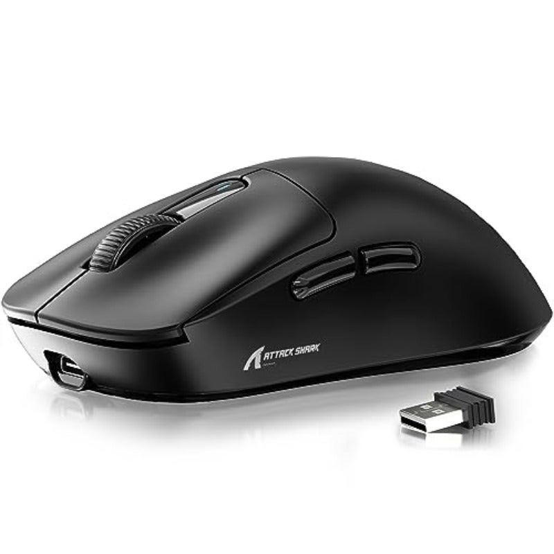 ATTACK SHARK X3 49g Ultralight Mouse PixArt PAW3395 Gaming Sensor BT 2.4G Wireless Wired Gaming Mouse 26000 DPI 200 Hours Battery Office Mice for Win11 Xbox PS Mac Black - Image 1