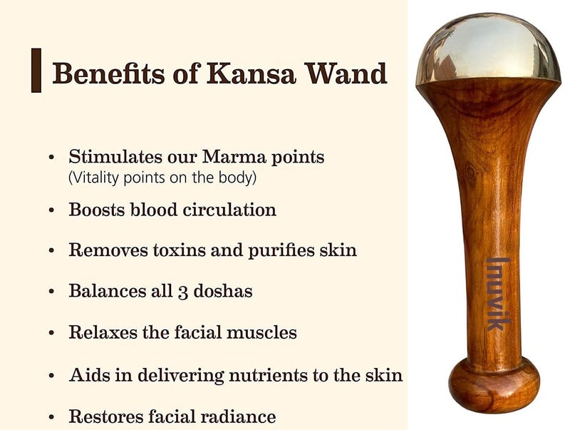 Inuvik Kansa Wand Face, Body & Foot Massager Foot Massager With Wooden Handle For Detoxification And Deep Relaxation (BRONZE SIZE: 5.5 CM) - Image 3
