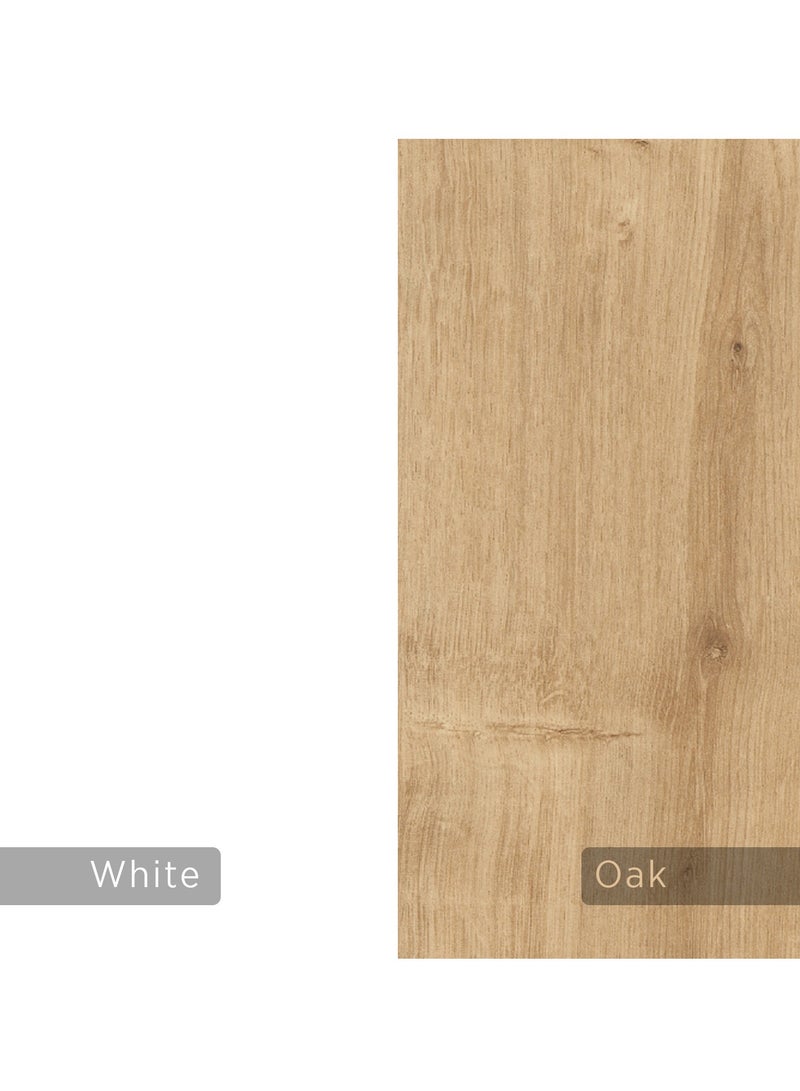 موراه مكتبة موراه هوم بارس، خزانة كتب عصرية بستة رفوف، رف كتب متعدد التخزين، خزانة عرض لغرفة النوم، غرفة المعيشة - ٢٢×١٣٢×١٠١ سم - أبيض/بلوط - Image 4