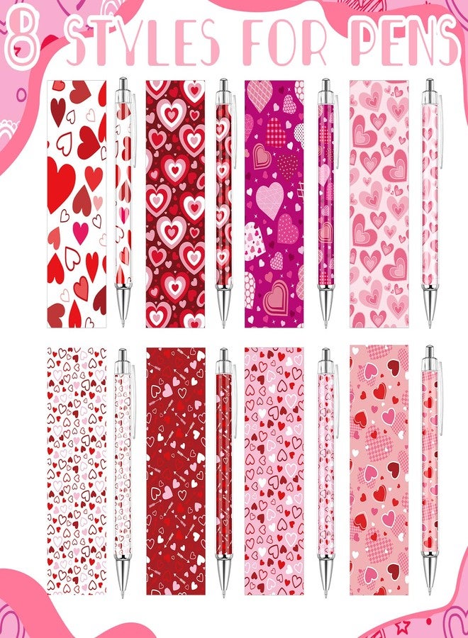 Demonwer 24 Pcs Valentine's Day Pens Romantic Heart Ballpoint Pens Cute Kawaii Stationery Supplies for Valentine's School Classroom Party Exchange Favor Supplies - Image 3