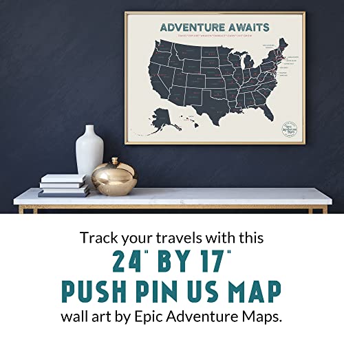 Epic Adventure Maps - USA State Travel Adventure Map Poster - Includes Push Pins - Beige / 24 x 17 Inches - Image 4