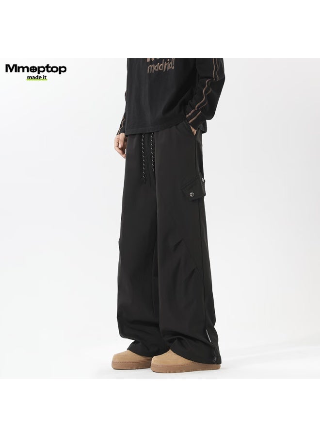 Mmoptop Men's Hiking Work Pants Spring Summer American Paratrooper Loose Straight Casual Trousers Mxxk112 Black 2XL - Image 5