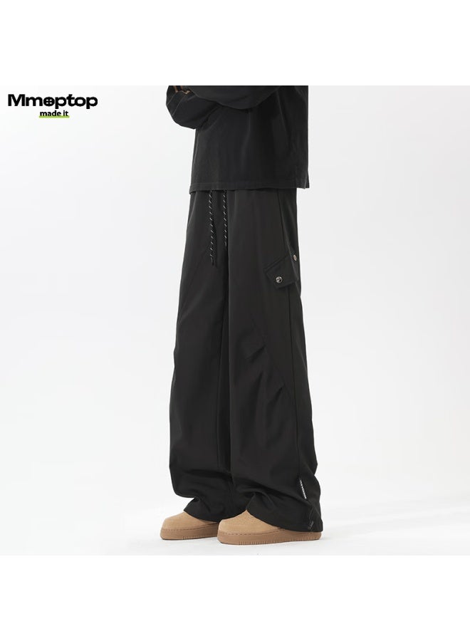 Mmoptop Men's Hiking Work Pants Spring Summer American Paratrooper Loose Straight Casual Trousers Mxxk112 Black 2XL - Image 4