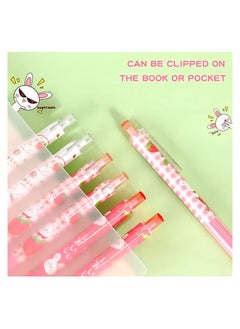 Y&D Retractable Gel Ink Pens, 4Pcs Pink Cartoon Kawaii School 0.5mm Black Pens Office Supplies Stationary for Kids, Girls, Boys  - Image 2