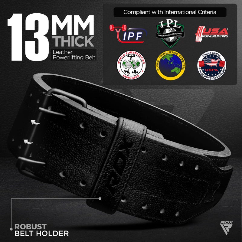 RDX IPF Compliant Powerlifting Belt 13mm and 10mm, USAPL USPA and IPL Competition Level Genuine Leather 4â€ Gym Belt for Heavy Weight Lifting Deadlift Squats and Strongman Strength Training, Men Women - Image 3