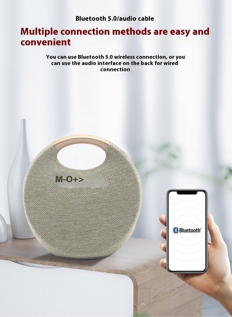 Rechargeable Bluetooth Speaker Stereo Sound, Portable Wireless Speaker App Control, TF  FM Radio  USB  AUX Connection Grey - Image 2