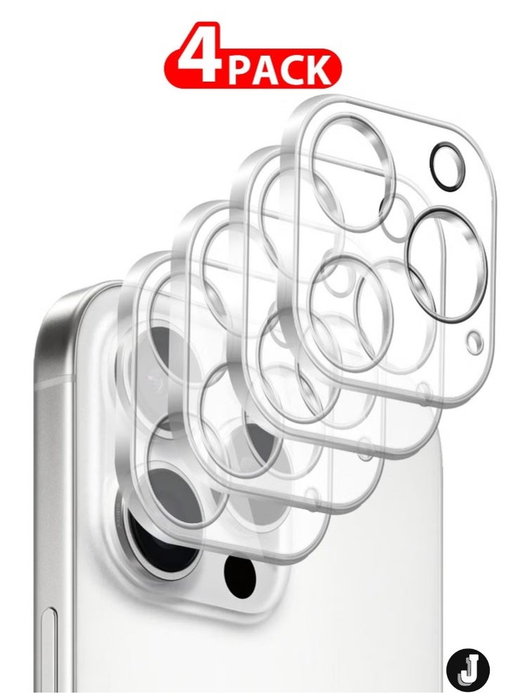 JAJEEK "New 4-Pack iPhone 16 Pro Max Camera Lens Protector – Ultra HD Tempered Glass, 9H Hardness, Anti-Scratch, Case-Friendly, Easy Installation Clear Lens Cover" - Image 1