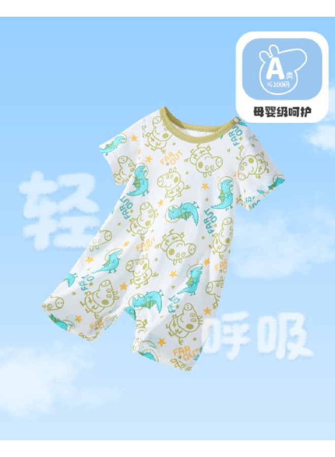 Peppa Pig 25 Summer Boys' Thin Pure Cotton Short-sleeved Romper Baby Onesie Crawling Suit - Image 1