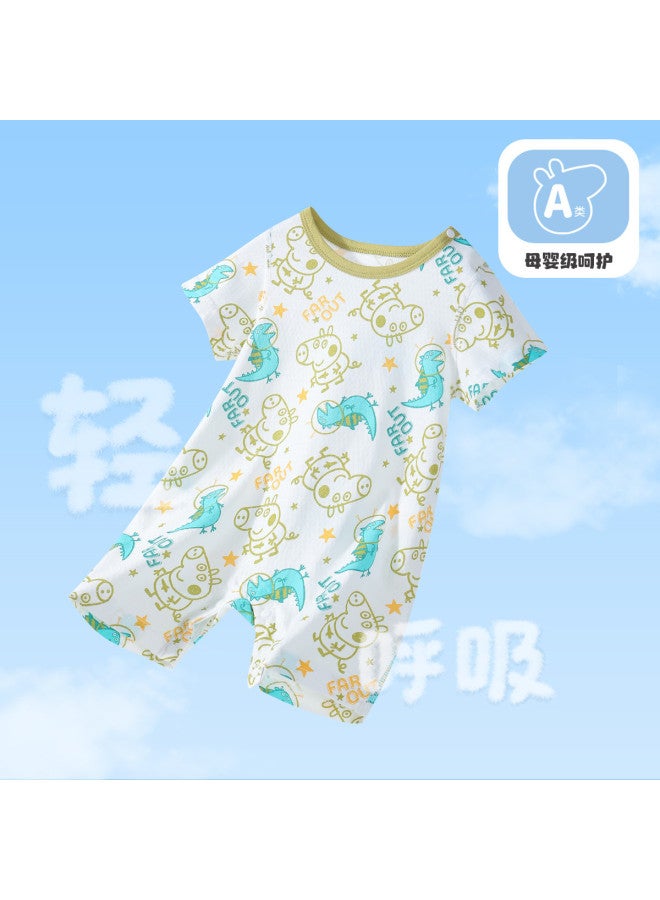 Peppa Pig 25 Summer Boys' Thin Pure Cotton Short-sleeved Romper Baby Onesie Crawling Suit - Image 2