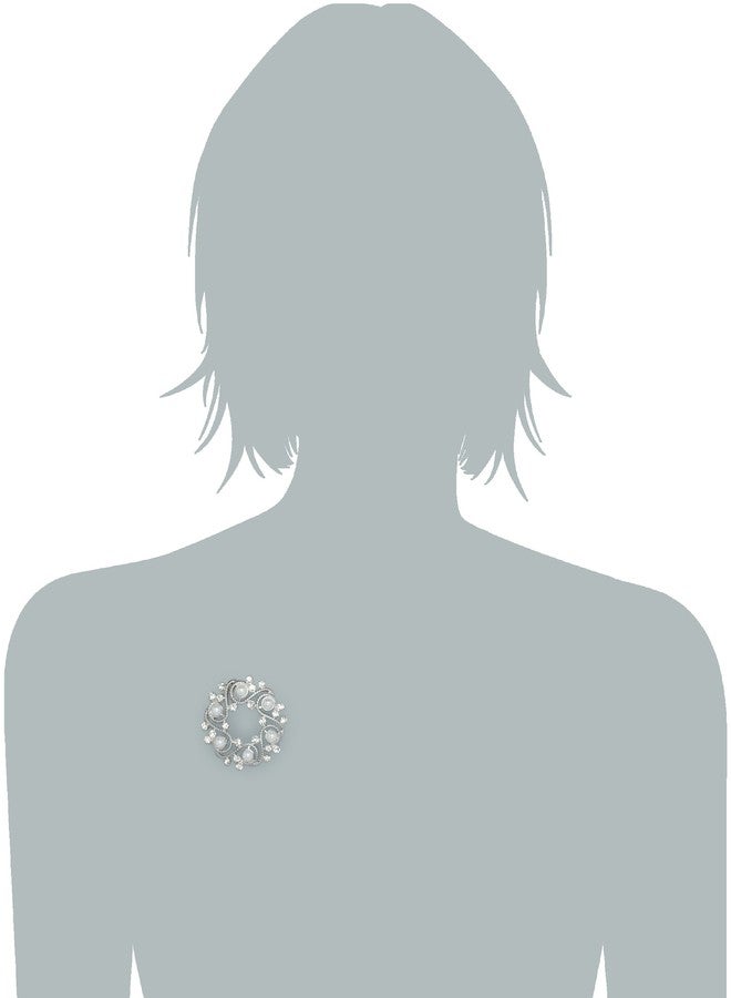 Napier "Gift Boxed" Silver-Tone with Pearl Wreath Brooch - Image 2