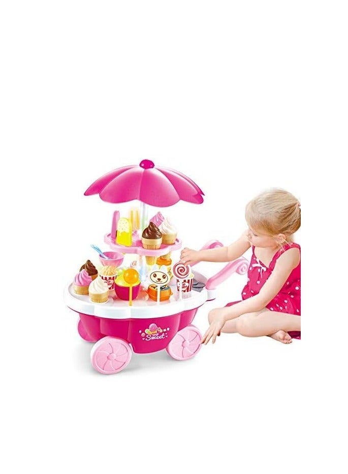 Mini Cart Simulator - Ice Cream & Candy Cart & Supermarket for Girls - Kids Play House - Image 1
