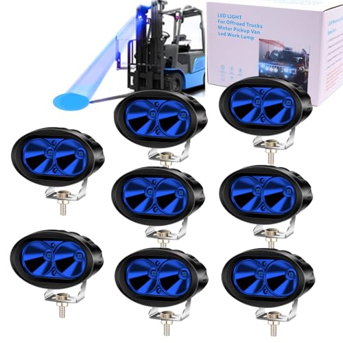 Ourbest Forklift Blue Light Led Warning Safety Light12V80V 20W Tractor Work Lights ATV Motorcycle Blue SpotLight Fork Truck Warehouse Fog Lights 2Pcs